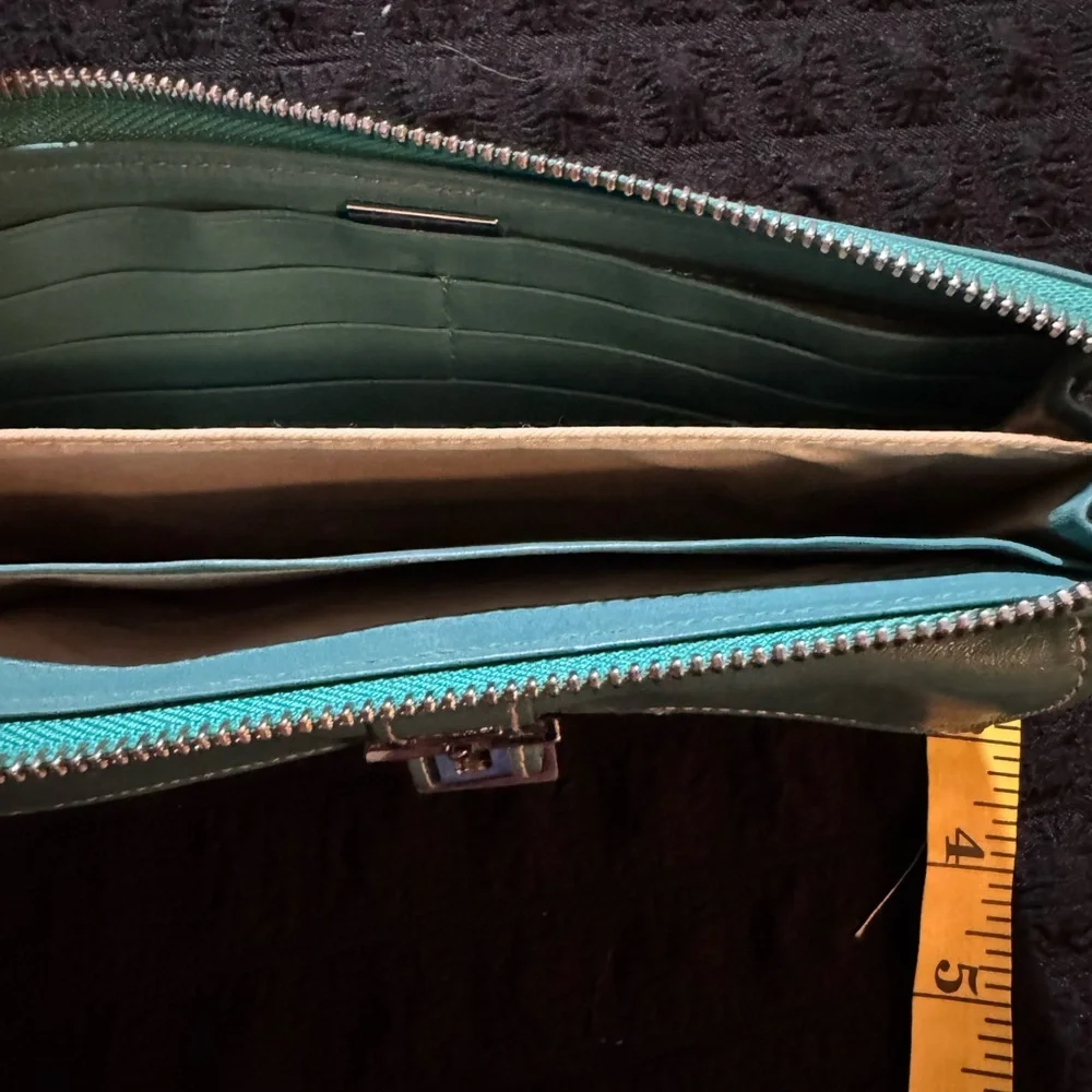 Perlina Teal Wallet with Buckle Detail